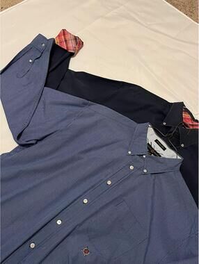 Lot of 2 Tommy Hilfiger XL Men's Long Sleeve Button Down Dress Shirts Size XL